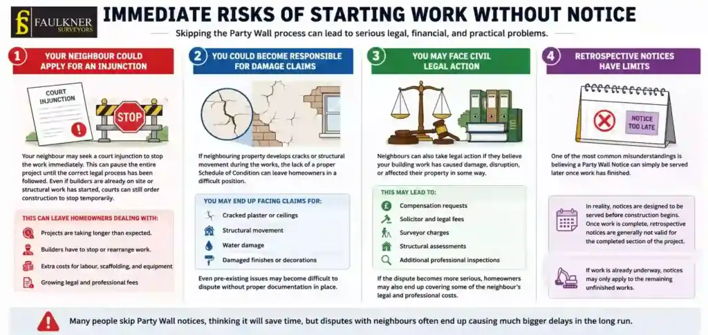 What Happens If You Start Work Without a Party Wall Notice? 1 Immediate Risks of Starting Work Without Party Wall Notice Lewes