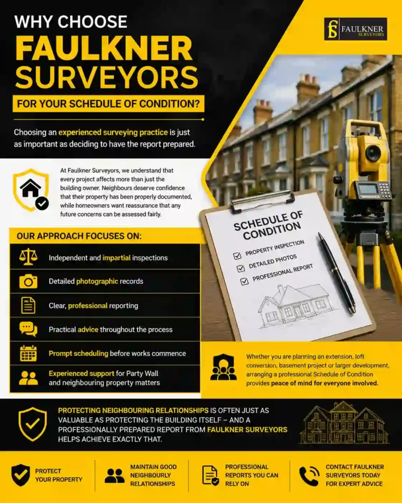 Schedule of Condition: What It Is and Why It Protects Both Neighbours 3 Why Choose Faulkner Surveyors for Your Schedule of Condition Lewes?
